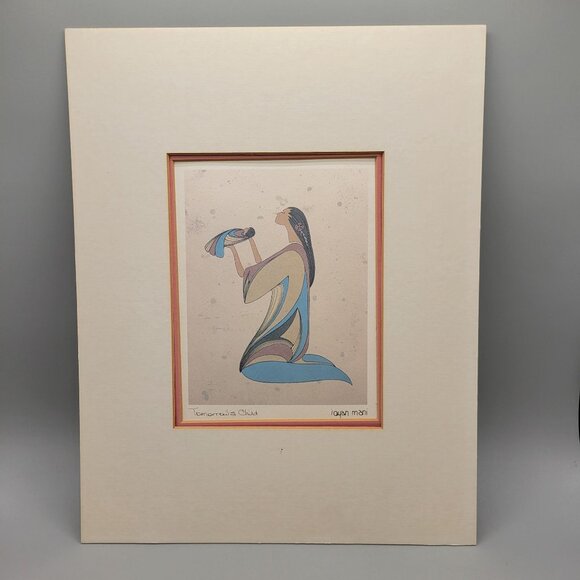 Tomorrows Child Print by Maxine Noel Indigenous Sioux Artist 14 x 11 Matted - Picture 1 of 6
